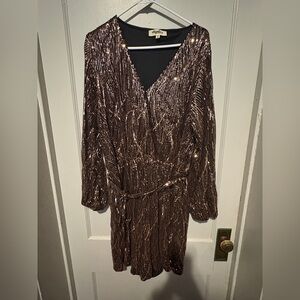 Haptics Long Sleeve Sequin Romper